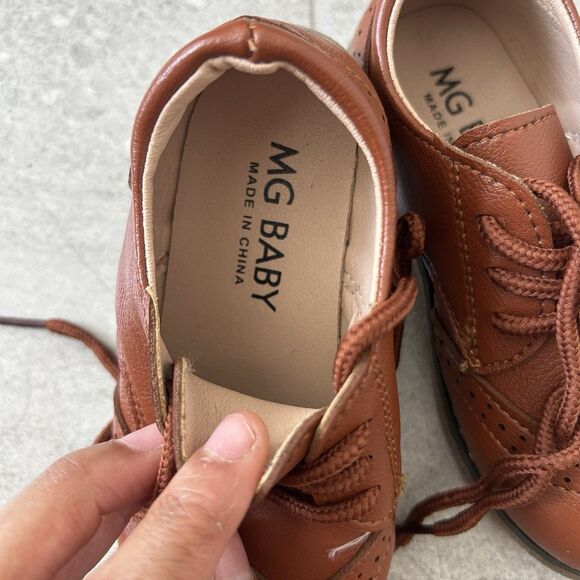 Boys Brown Toddler Oxford Dress Shoes Size 27 9 toddler - Picture 3 of 3